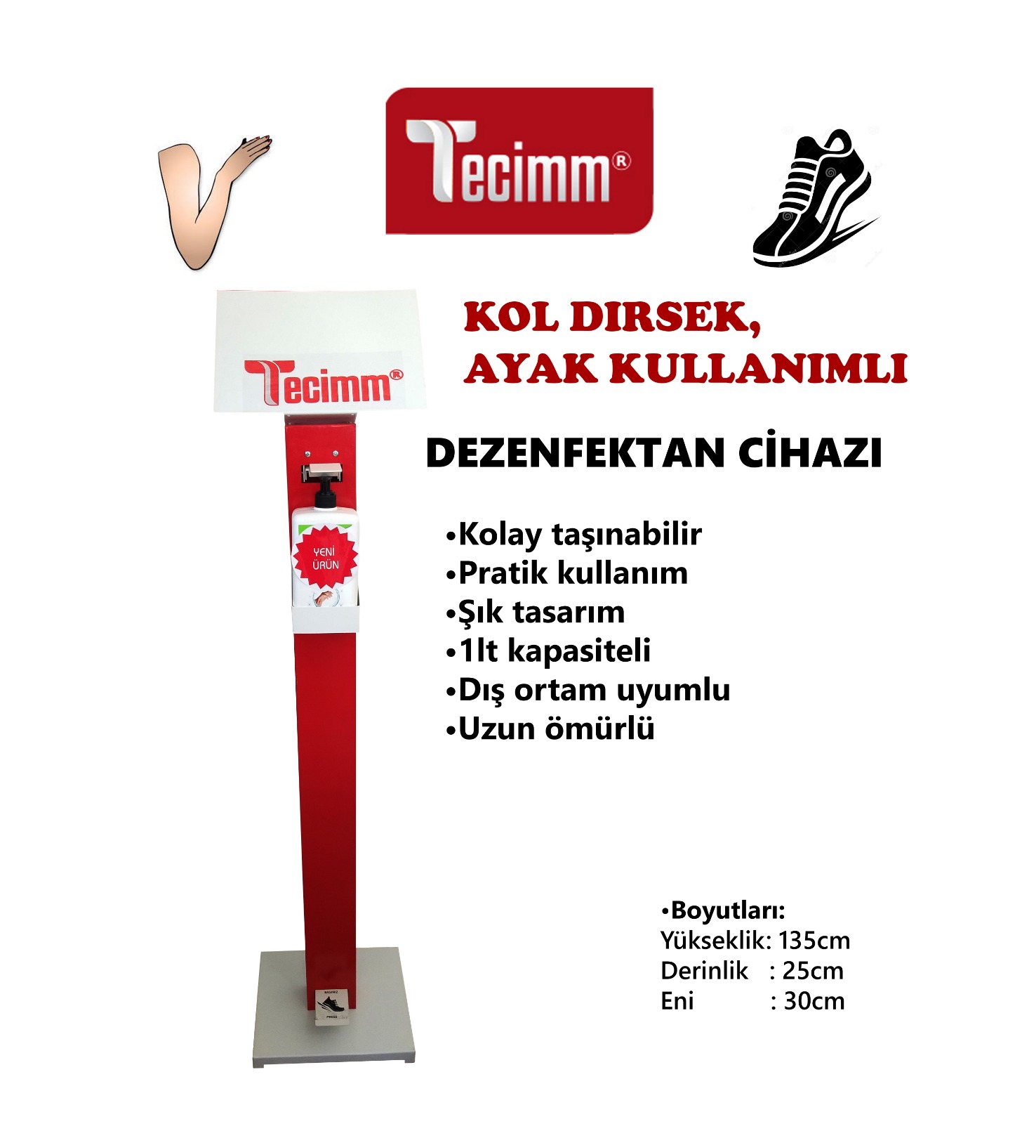 Ayaklı Dezenfektan Cihazı