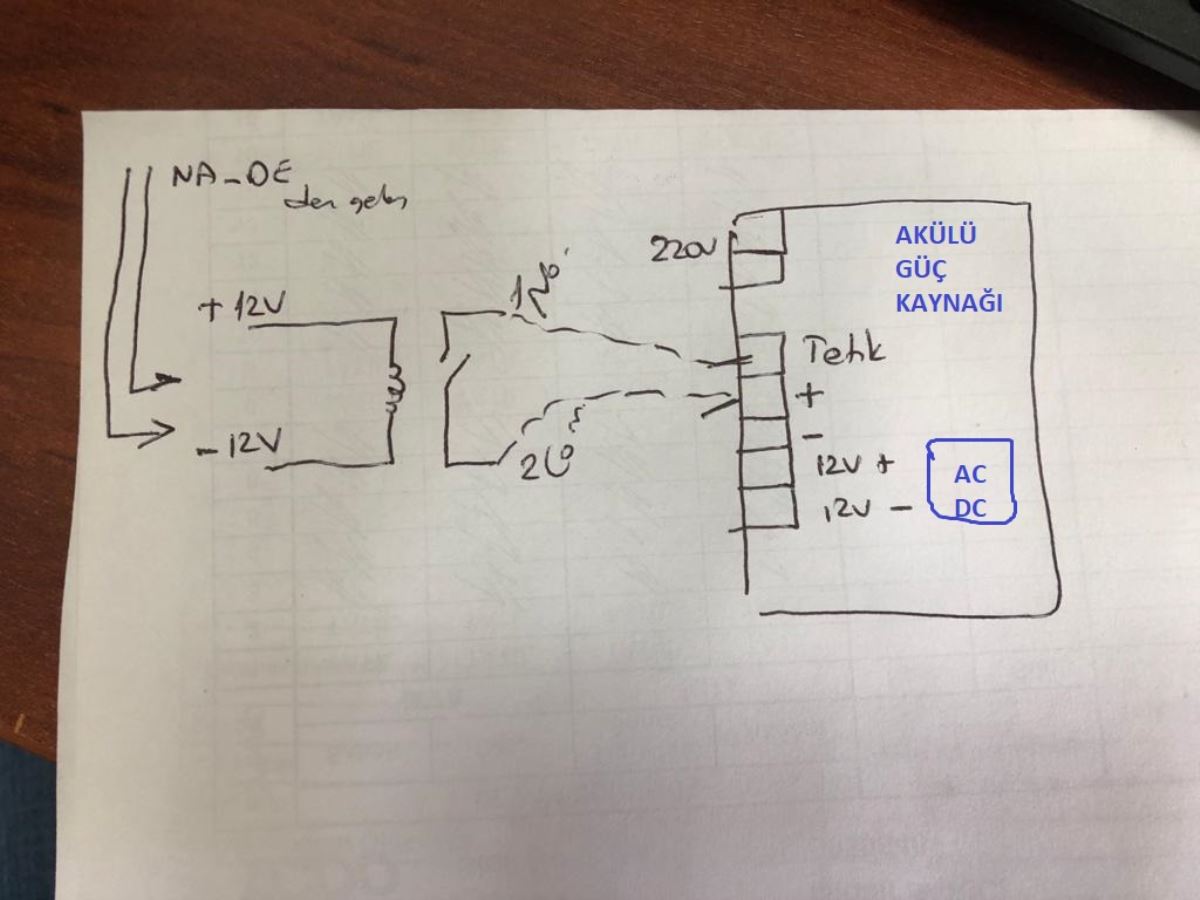 Nade Diafon Sistemini Akülü Güç Kaynağına Bağlama