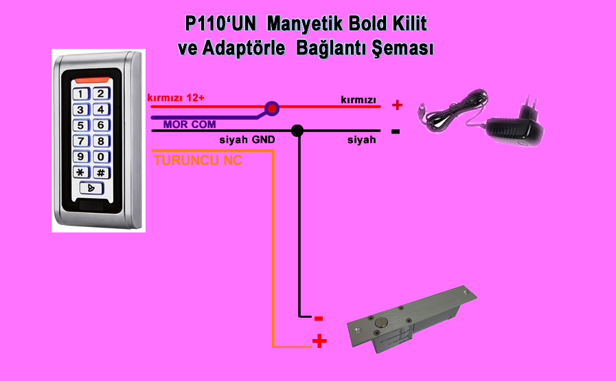 Tec K280GM Pimli Kapı Kilit Karşılığı- Bolt Kilit