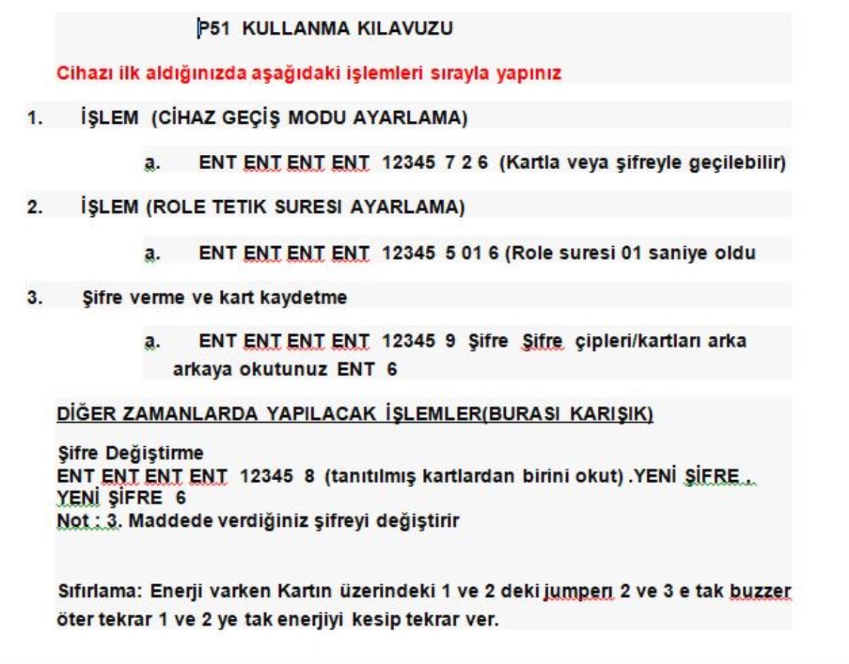 TEC P51- QP51 KULLANMA KILAVUZU