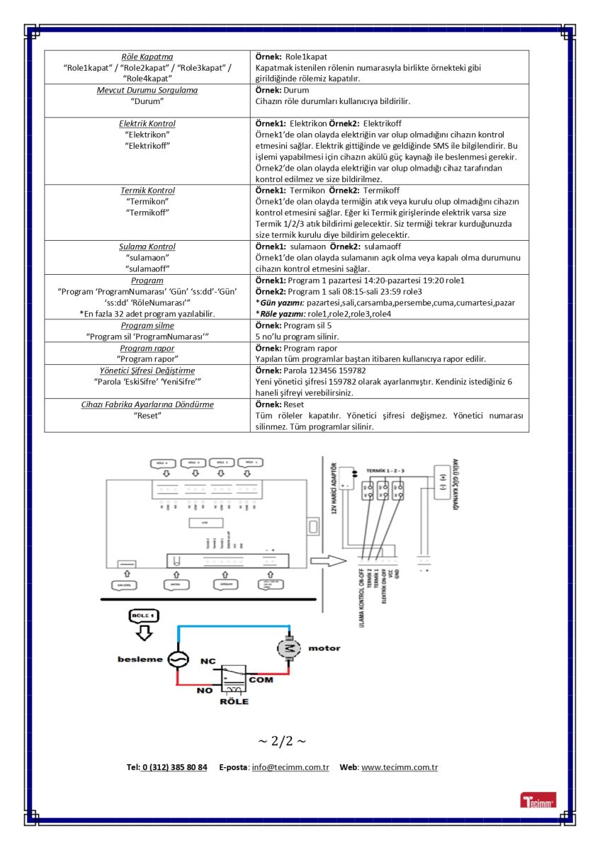 GSM TEC800S KULLANIM KILAVUZU