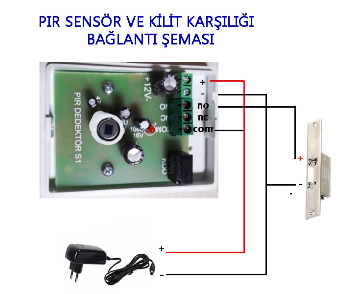 Pır Sensör-Kilit Karşılığı Bağlantısı